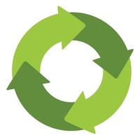 Green circular arrows diagram isolated on white background vector