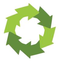 Circular green arrows graphic design element isolated on white background vector