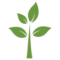 Simple green plant icon graphic isolated on white background vector