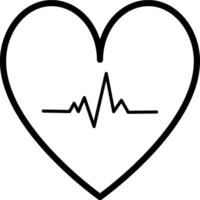 Heart with pulse icon for health status vector