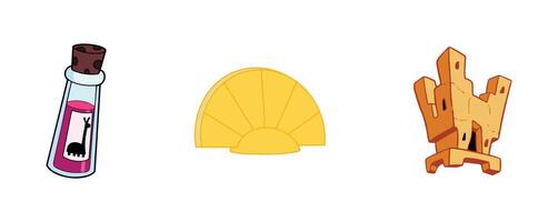 the emperor's groove set of icons animated isolated vector