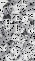 Vertical Transition of a Group of White Dice in Various Sizes video