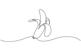 One line art Banana illustration. line art, one continuous line, simple, hand drawn and sketch style. vector