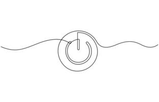 On-Off button in continuous line drawing style. Line art of On-Off button, energy saving icon. isolated white background. vector