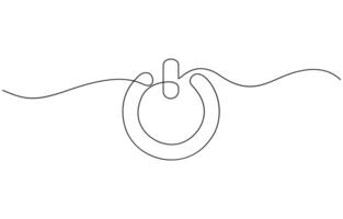 On-Off button in continuous line drawing style. Line art of On-Off button, energy saving icon. isolated white background. Editable Design. vector