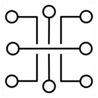 Circuit icon concept in black line color vector