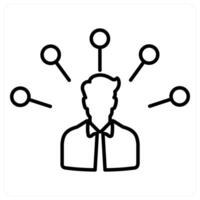 Marketing Network icon concept in black line color vector