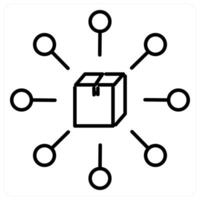 Parcel Connection icon concept in black line color vector