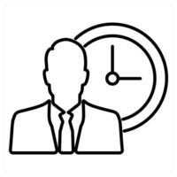 Time Management icon concept in black line color vector