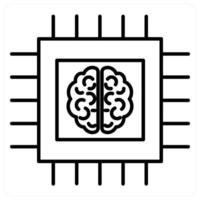 Artificial intelligence icon concept in black line color vector