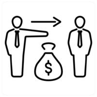 Credit icon concept in black line color vector