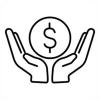 Save Money icon concept in black line color vector