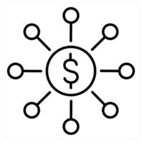 Money Management icon concept in black line color vector