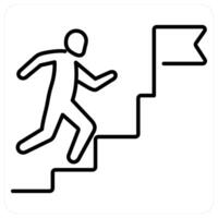Steps icon concept in black line color vector