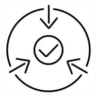 Implementation icon concept in black line color vector