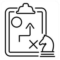 Strategy and meeting icon concept in black line color vector