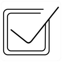 Check and approve icon concept in black line color vector