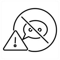 Don't Interrupt icon concept in black line color vector
