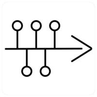 Timeline icon concept in black line color vector