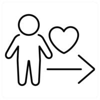 Show Empathy icon concept in black line color vector