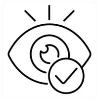 Maintain eye contact icon concept in black line color vector
