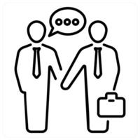 Communication and conversation in black line color vector