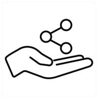 Share and transfer icon in black line color vector