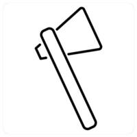 Axe icon concept in black line color vector