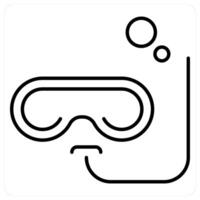 Snorkeling icon concept in black line color vector