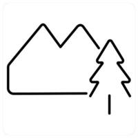 Mountains concept in black line color vector