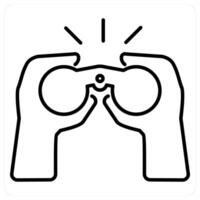 Binoculars icon concept in black line color vector