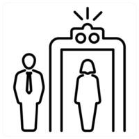 Security Checking icon concept in black line color vector