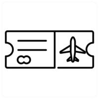 Boarding Pass icon concept in black line color vector