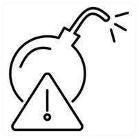 Bomb Threat icon concept in black line color vector