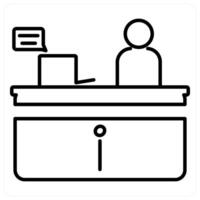 Information Desk icon concept in black line color vector