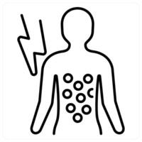 Allergy icon in black line color vector