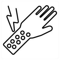 Rash icon in black line color vector