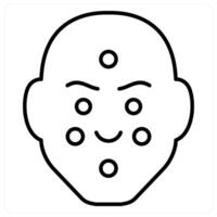 Dermatitis icon concept in black line color vector