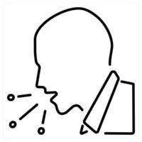 Cough concept in black line color vector