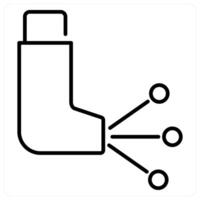 Asthma icon in black line color vector