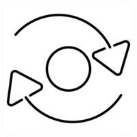 Rotate icon concept in black line color vector