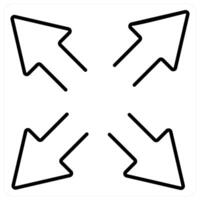 Expand icon concept in black line color vector