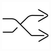 Shuffle icon concept in black line color vector