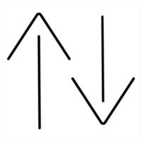Up Down icon concept in black line color vector