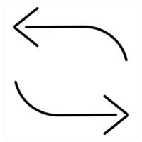 Repeat icon concept in black line color vector