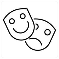 Theater icon concept in black line color vector