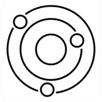Solar System concept in black line color vector
