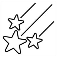 Shooting Stars icon concept in black line color vector