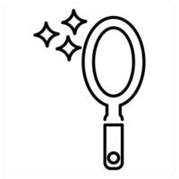 Mirror icon concept in black line color vector