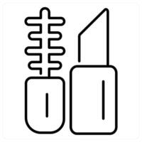 Make Up icon concept in black line color vector